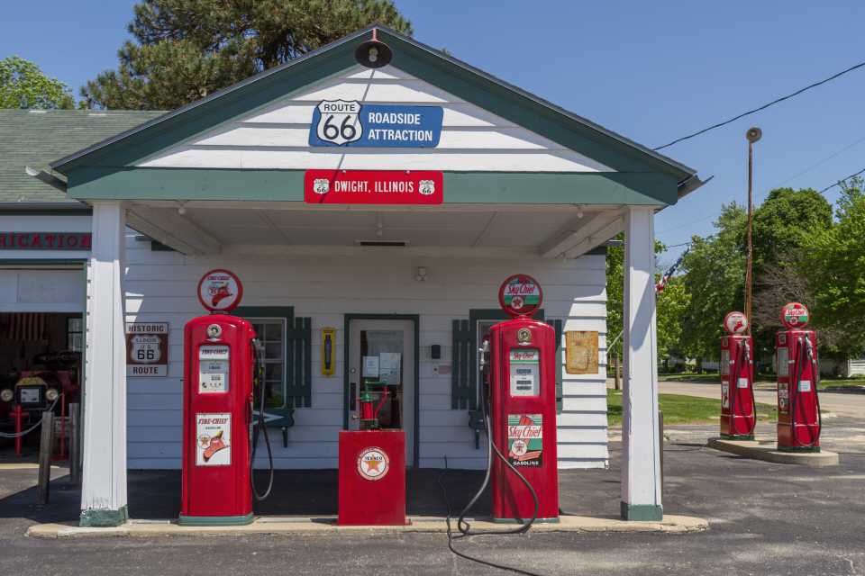Historische Tankstelle in Dwight