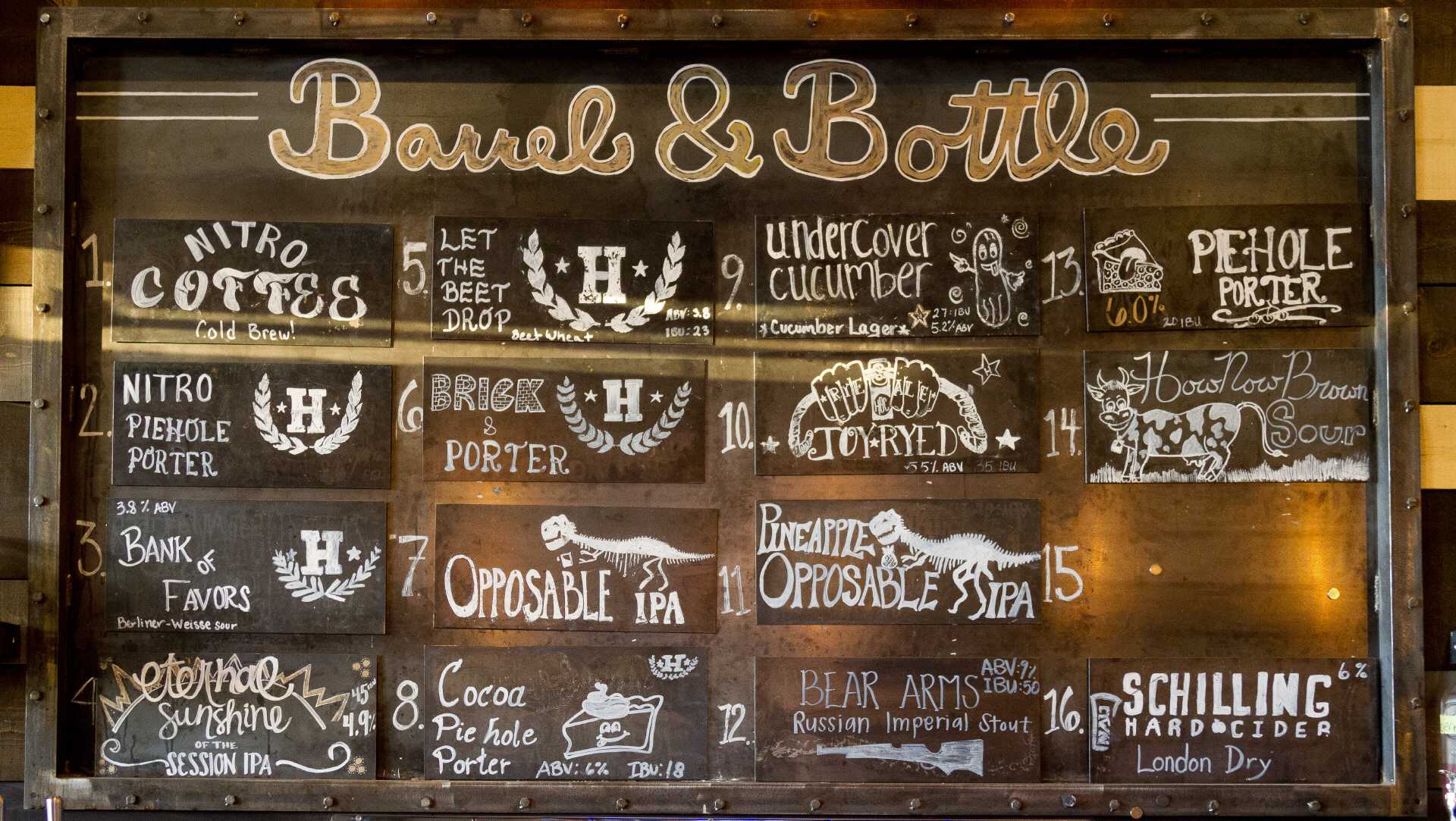 Die Biersorten im Barrels & Bottle